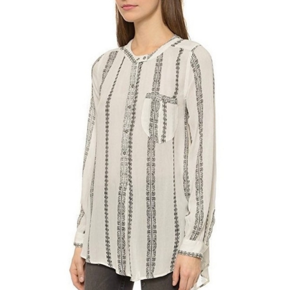 Free People Shibori Magic Blouse High low top